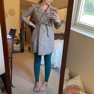 Gingham boutique trench coat